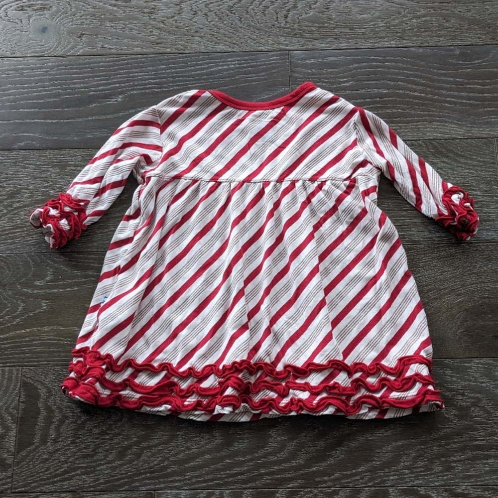 Kickee Pants 3T Babydoll Outfit Set Rose Gold Candy Cane Stripe, Excellent Cndtn - Picture 5 of 7